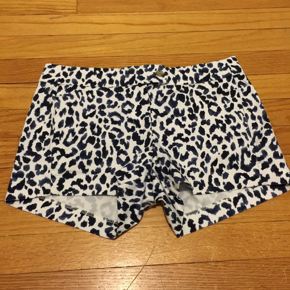 J Crew stretch blue print shorts size 2